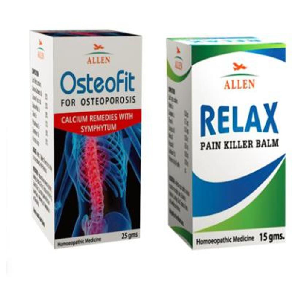 Allen Anti Osteoporosis Combo (Osteofit Tablet + Relax Pain Killer Balm) packet of 1 Kit