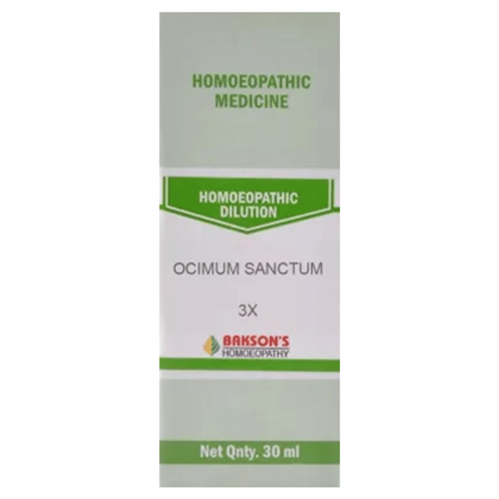 Bakson's Homeopathy Ocimum Sanctum Dilution 3X bottle of 30 ml Dilution