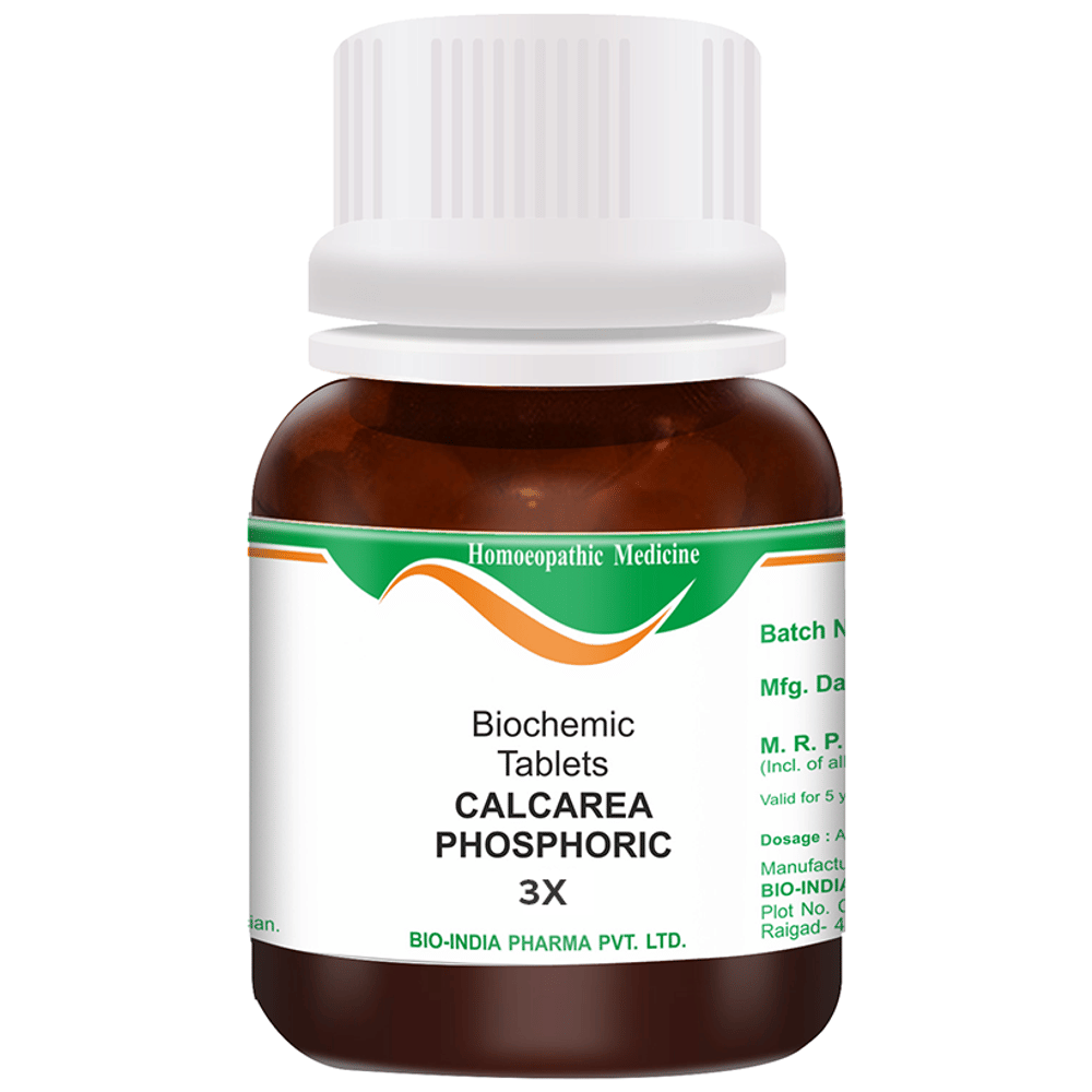 Bio India Calcarea Phosphoric Biochemic Tablet 3X bottle of 25 gm Biochemic Tablet