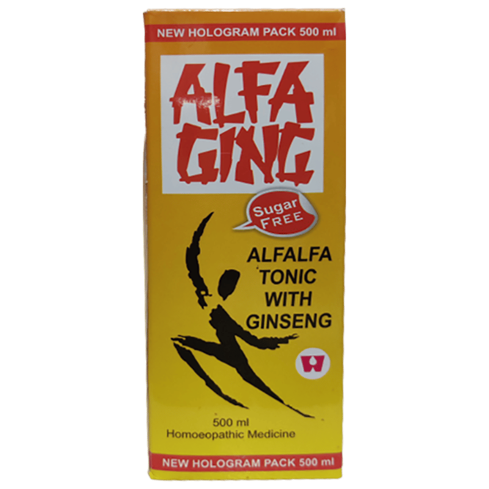 Dr. Wellmans Alfa Ging Alfalfa Tonic with Ginseng Sugar Free bottle of 500 ml Tonic