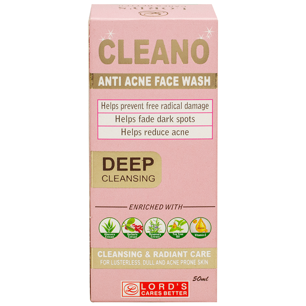 Lord's Cleano Anti Acne Face Wash tube of 50 ml Face Wash Lord's Cleano Anti Acne Face Wash tube of 50 ml Face Wash