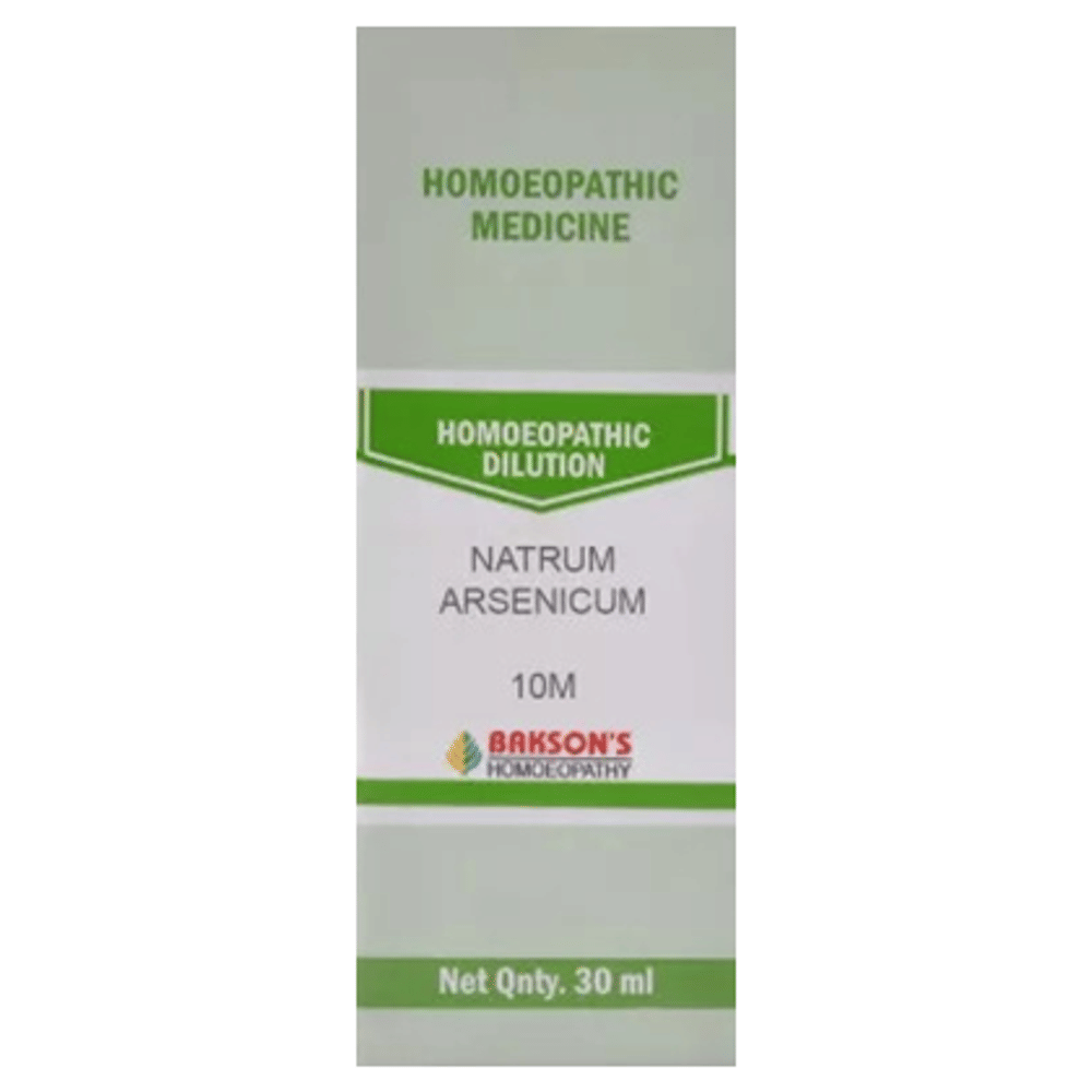 Bakson's Homeopathy Natrum Arsenicum Dilution 10M bottle of 30 ml Dilution Bakson's Homeopathy Natrum Arsenicum Dilution 10M bottle of 30 ml Dilution