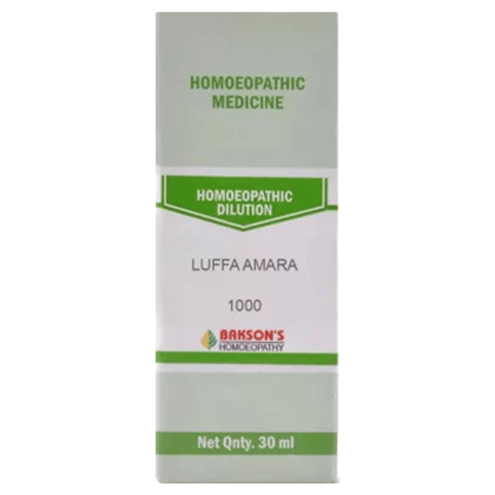 Bakson's Homeopathy Luffa Amara Dilution 1000 CH bottle of 30 ml Dilution Bakson's Homeopathy Luffa Amara Dilution 1000 CH bottle of 30 ml Dilution