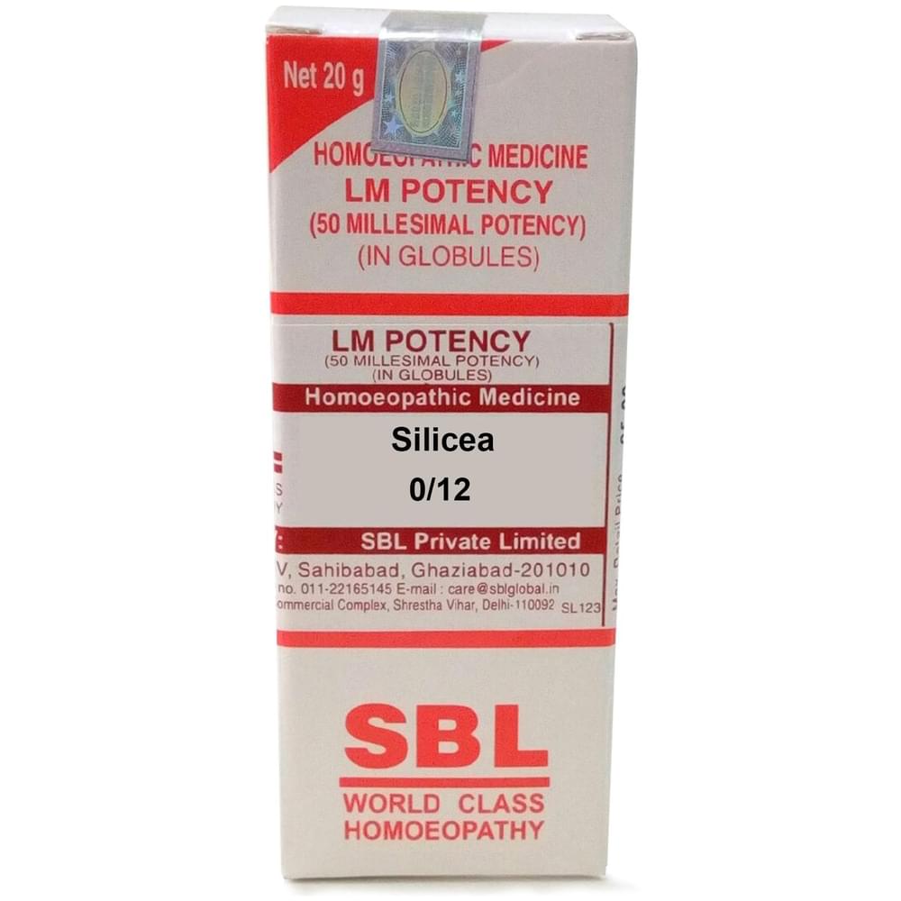 SBL Silicea 0/12 LM bottle of 20 gm Globules SBL Silicea 0/12 LM bottle of 20 gm Globules