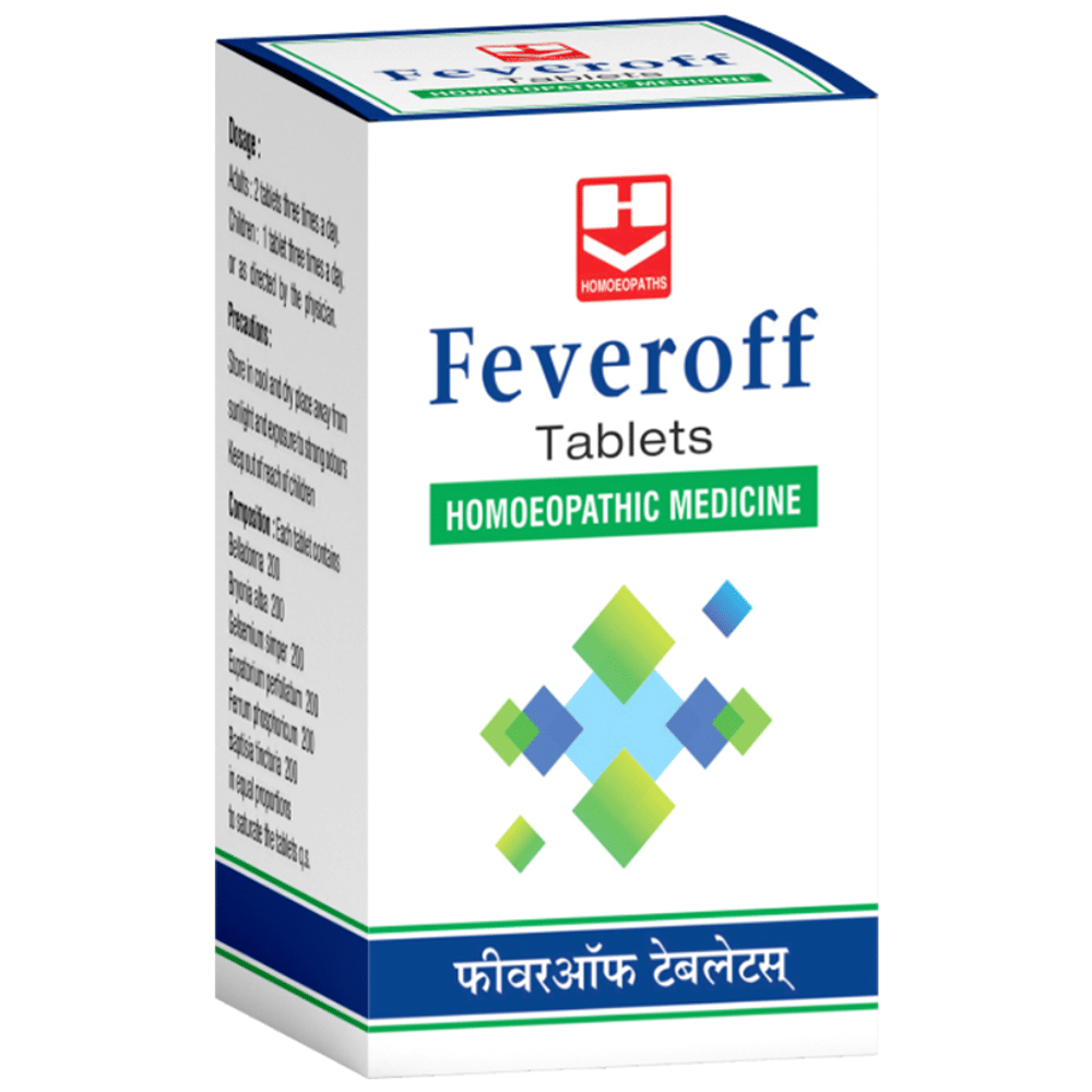 Homeopaths Feveroff Tablet (25gm Each) box of 1 Bottle