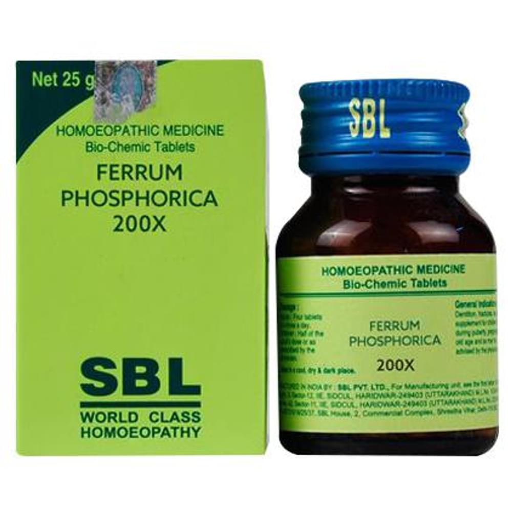 SBL Ferrum Phosphoricum Biochemic Tablet 200X bottle of 25 gm Biochemic Tablet