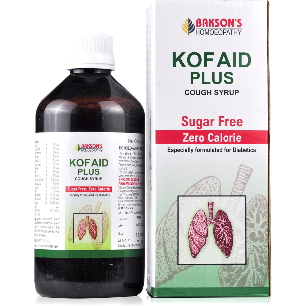 Bakson Kof Aid Plus Syrup (Sugar Free) (450ml)